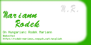 mariann rodek business card